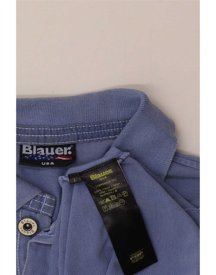 Blauer muška polo majica Large Blue Cotton