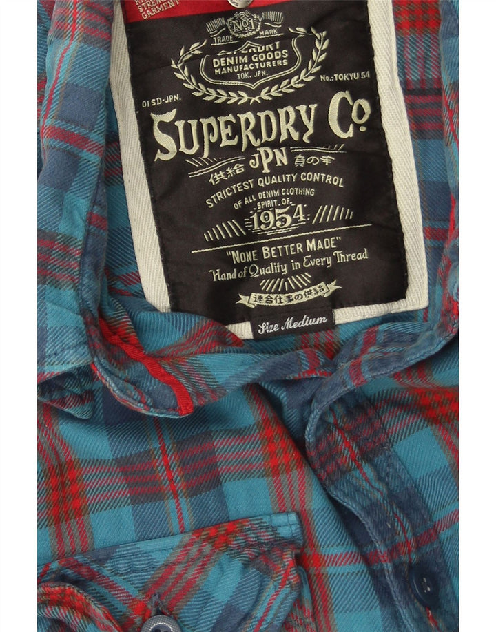Superdry muška flanelska košulja, srednje plavi karirani pamuk