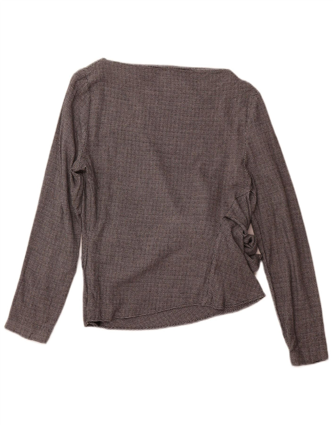 ZARA ženski gornji dio bluze dugih rukava UK 12 Srednje siva houndstooth viskoza