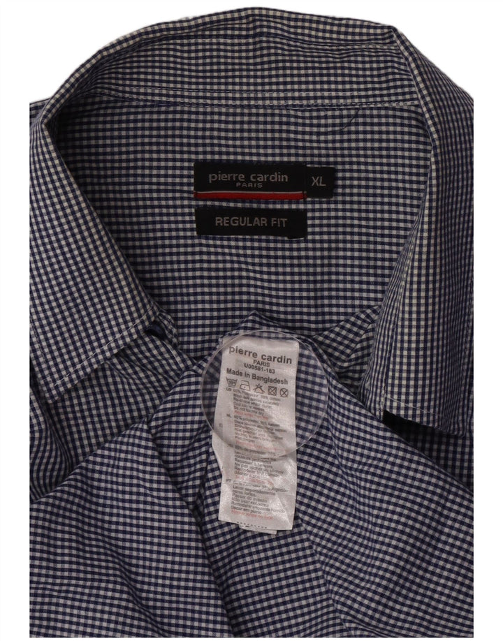 Pierre Cardin muška majica standardnog kroja XL tamnoplavi poliester gingham