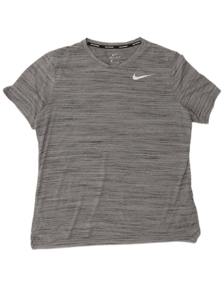 Nike Dri Fit majica kratkih rukava XL sivi flekasti poliester