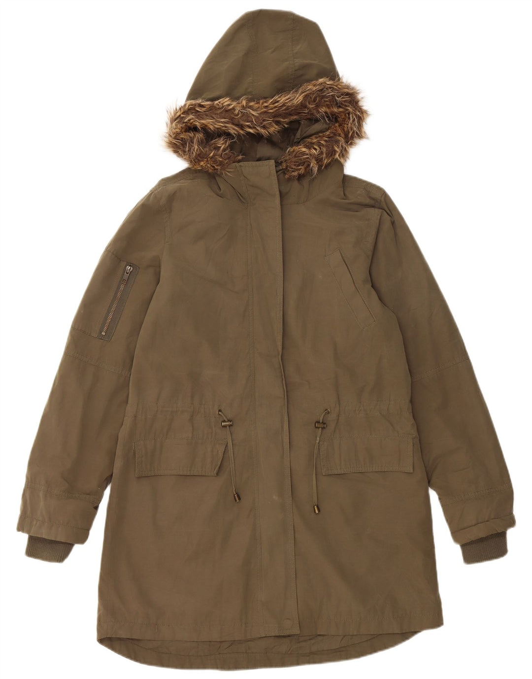 Oasis ženska parka jakna s kapuljačom UK 10 mali kaki poliester