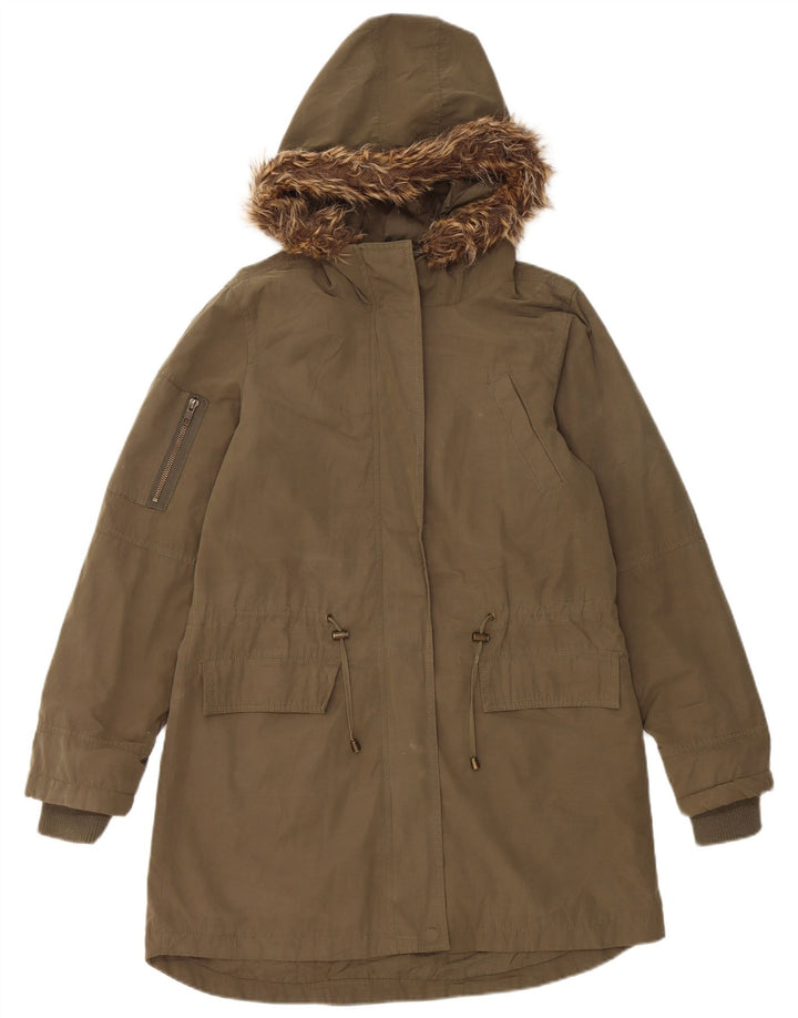 Oasis ženska parka jakna s kapuljačom UK 10 mali kaki poliester