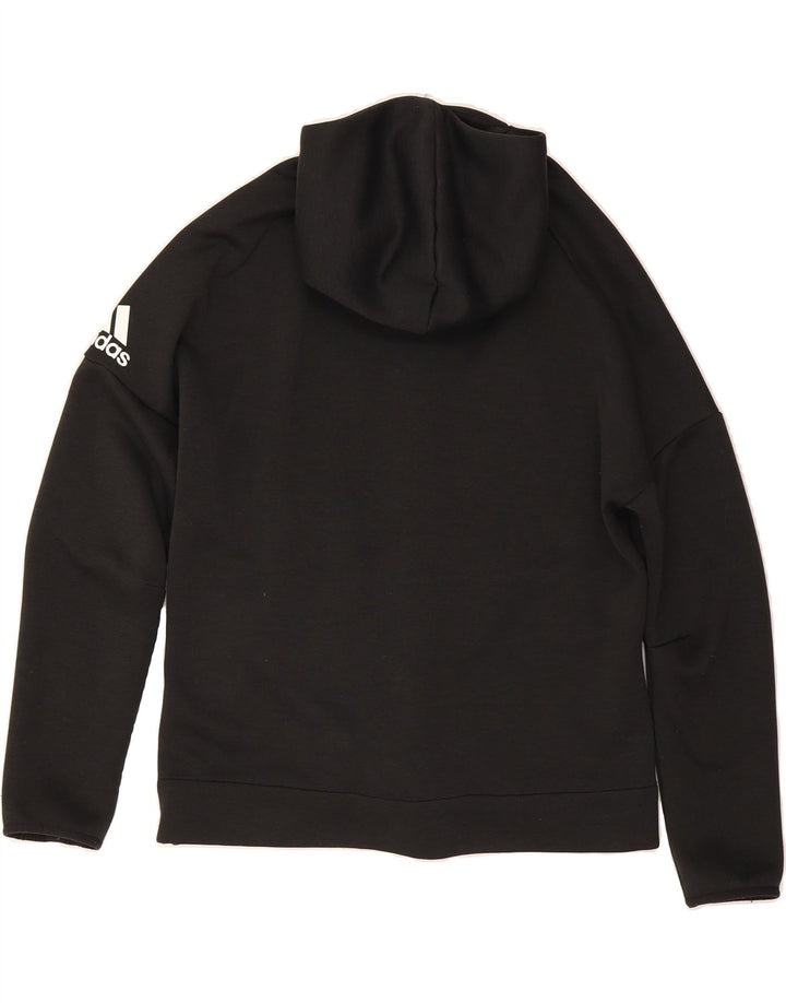ADIDAS Mens Zip Hoodie Sweater Medium Black Polyester Vintage Adidas and Second-Hand Adidas from Messina Hembry 