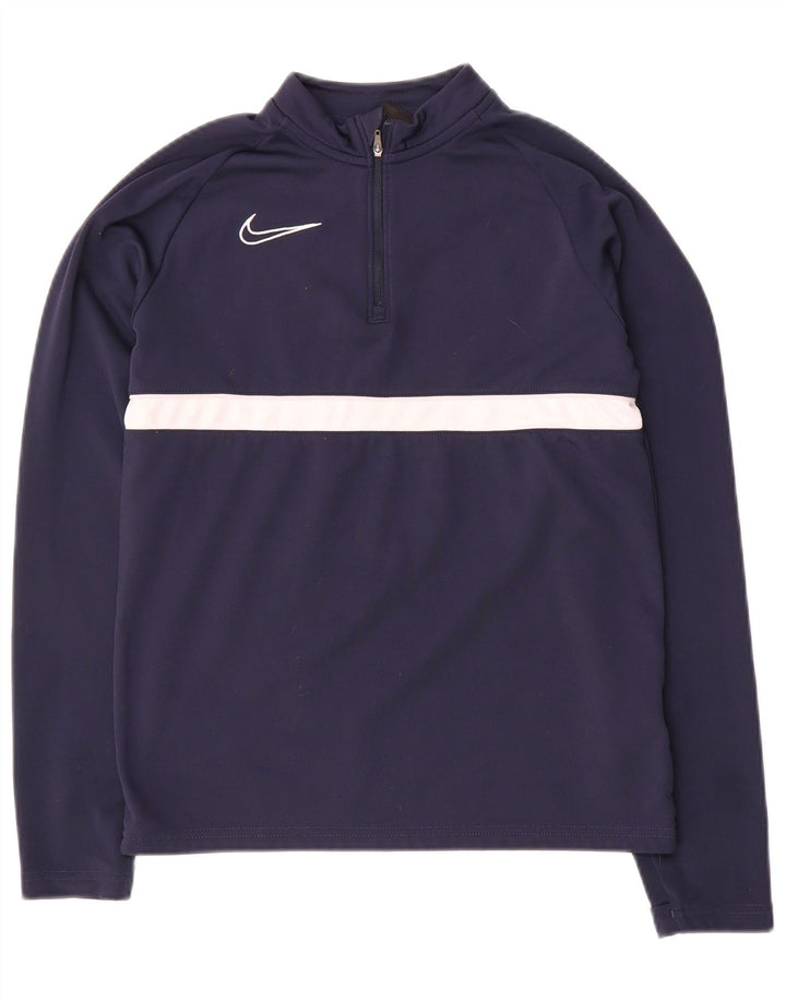 Nike Boys Dri Fit Pullover Trenirka Top 12-13 Years Large Navy Blue