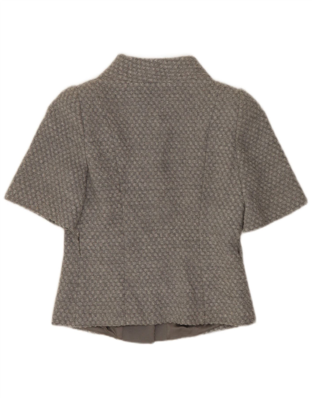 BENETTON Ženska skraćena jakna s kratkim rukavima s 4 gumba IT 38 XS Siva