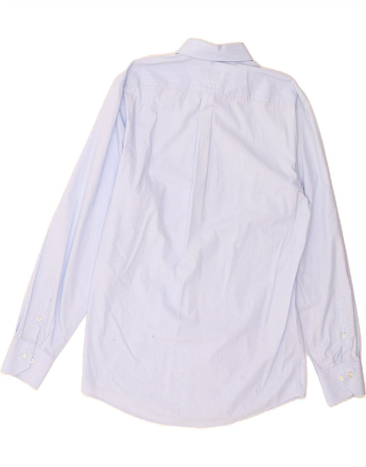 JACQUES BRITT Mens Shirt Size 15 40 Medium Blue Pinstripe Cotton Vintage Jacques Britt and Second-Hand Jacques Britt from Messina Hembry 