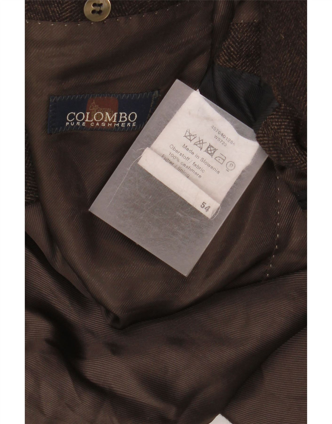 COLOMBO muška jakna sa 2 gumba EU 54 2XL smeđa riblja kost od kašmira