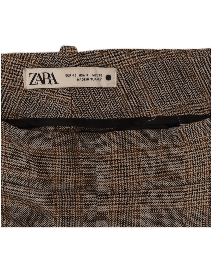 Zara ženske skraćene hlače EU 40 srednje W30 L28 sivi karirani poliester