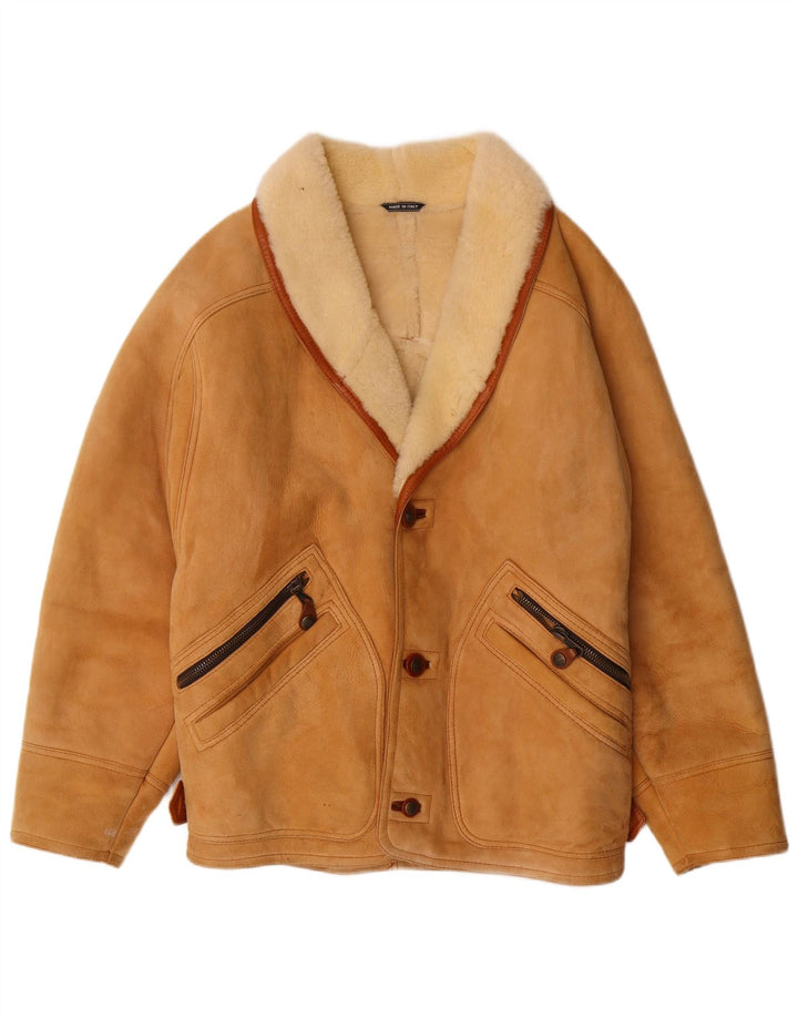 DIBI muška Uomo Shearling Jacket IT 46 Small Beige Shearling Classic