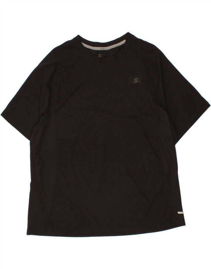 STARTER Mens T-Shirt Top XL Black Polyester Vintage Starter and Second-Hand Starter from Messina Hembry 