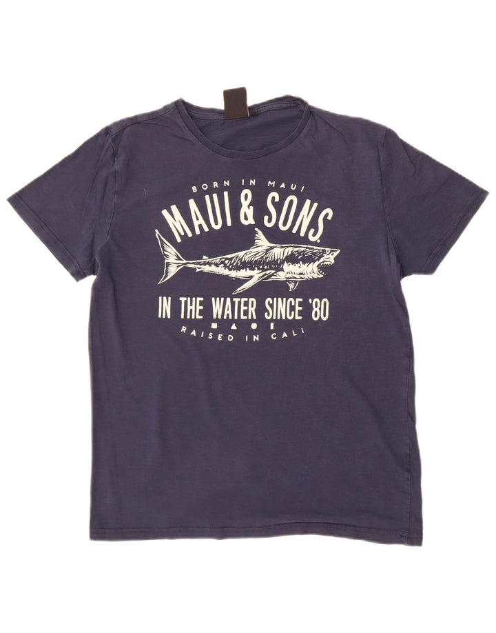 Maui and Sons Muška majica kratkih rukava srednje plava s grafičkim motivima