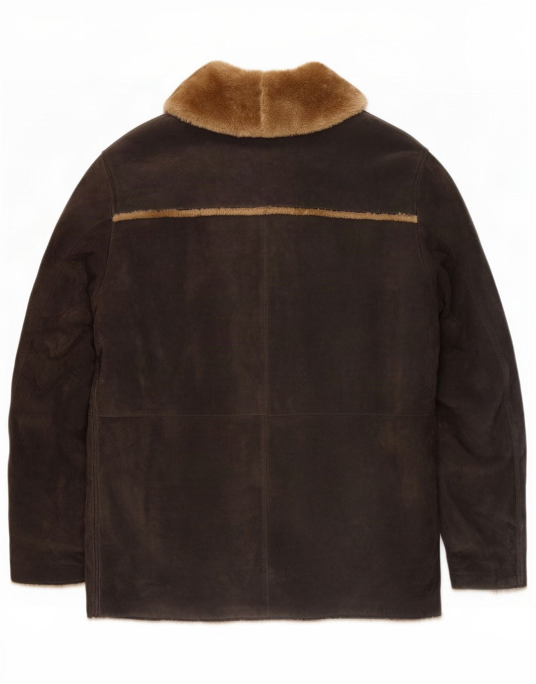 Vintage Mens Shearling Jacket UK 40 Large Black Leather