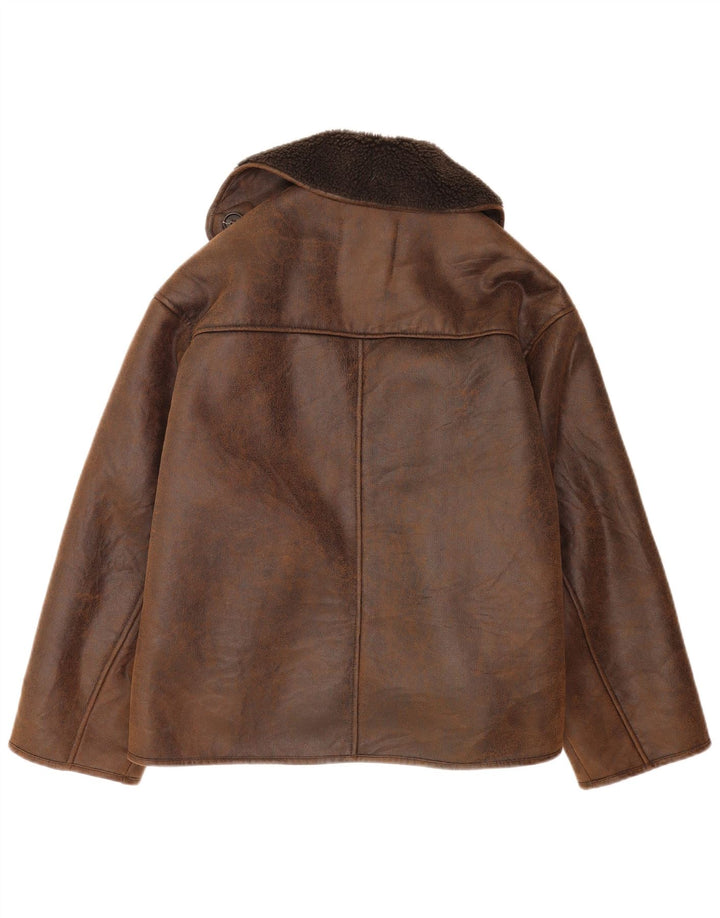 Zara ženska prevelika Sherpa jakna UK 2 2XS smeđi poliester