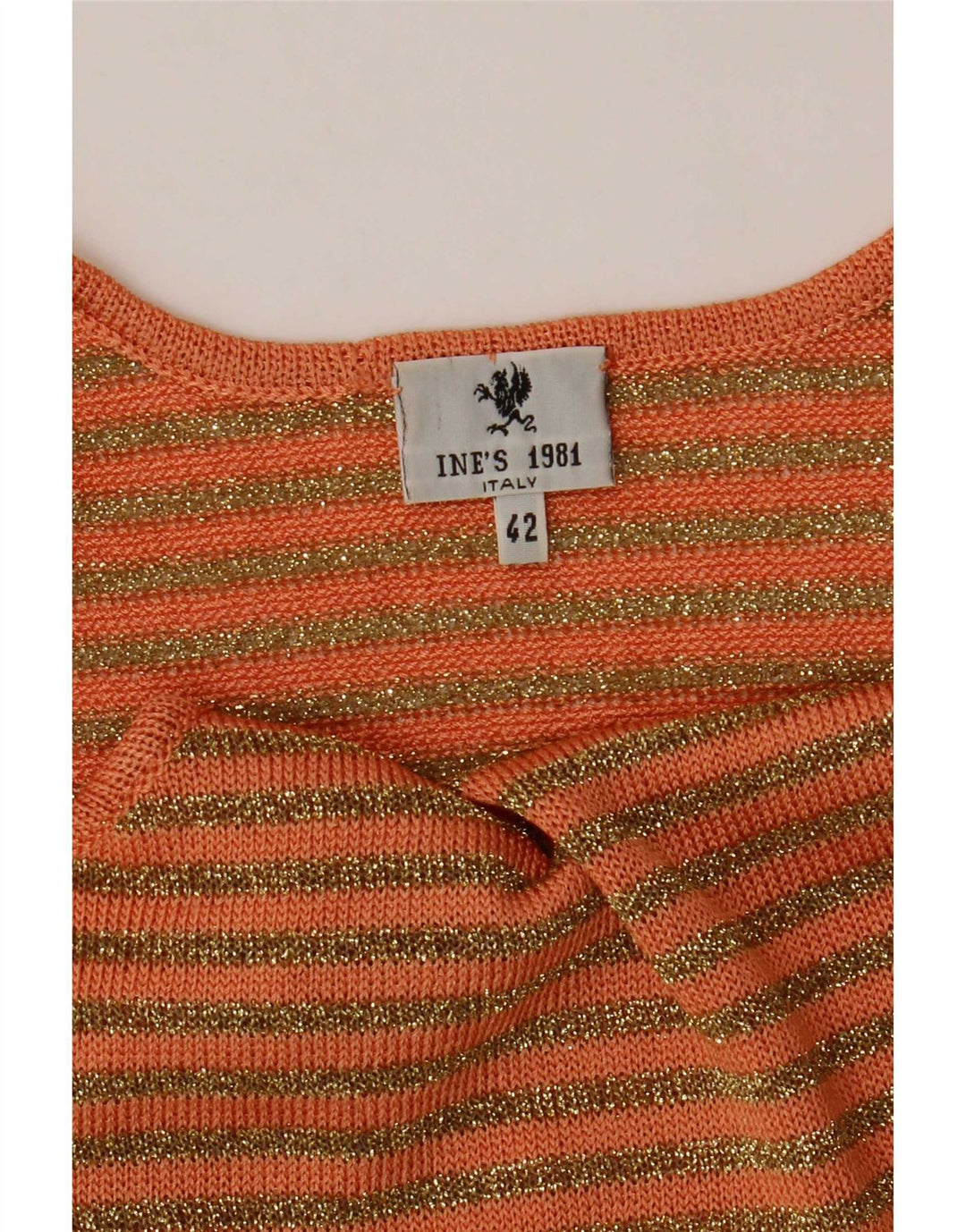Vintage ženski pleteni Cami Top IT 42 srednje narančaste pruge