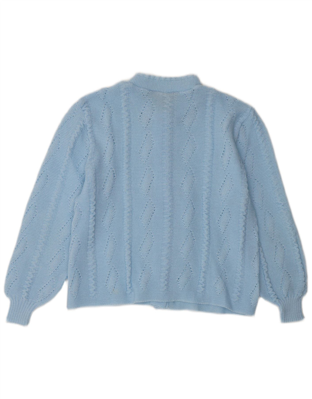 SIMONE Womens Crop Cardigan Sweater IT 44/46 Medium Blue Acrylic