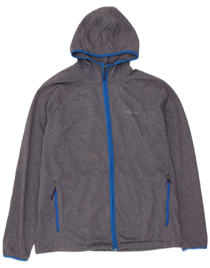 COLUMBIA Muški pulover s kapuljačom s patentnim zatvaračem XL tamnoplavi pjegavi poliester