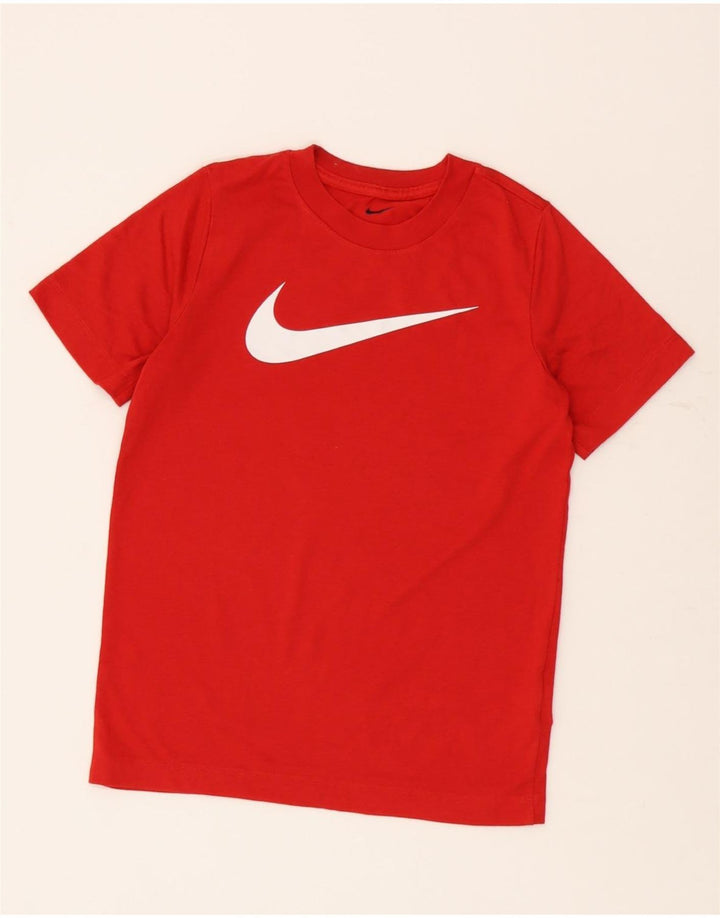 Nike Boys Dri Fit Graphic T-Shirt Top 10-11 Years Medium Red Poliester
