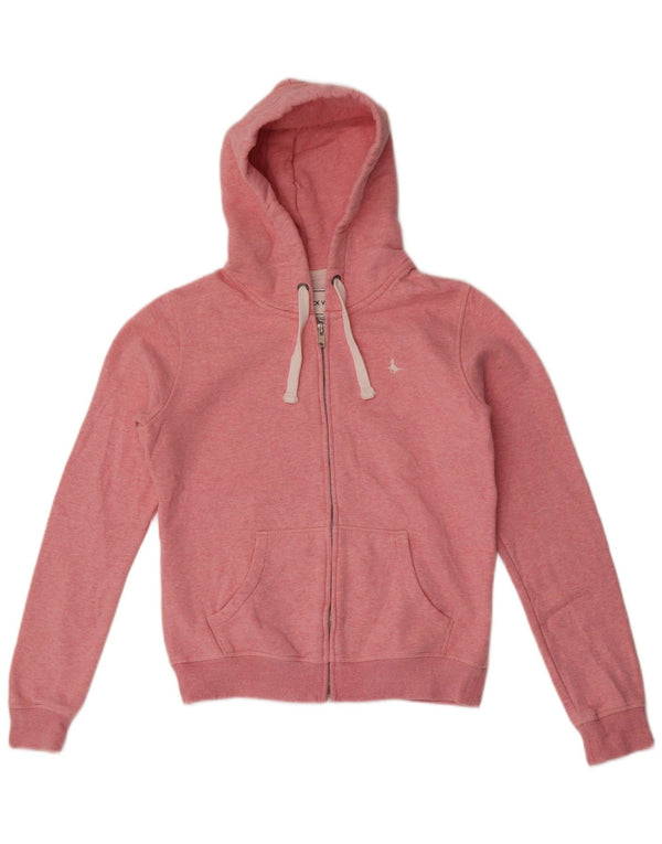 Jack Wills Ženski pulover s kapuljačom s patentnim zatvaračem UK 10 Mali ružičasti flekasti pamuk