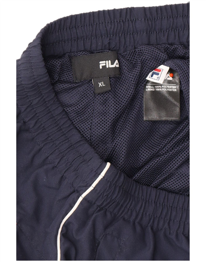 FILA Mens Tracksuit Trousers XL  Navy Blue Polyester