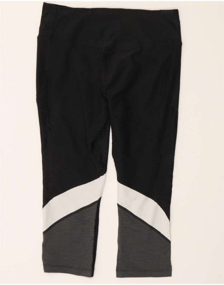 NIKE Womens Capri Leggings UK 12 Medium  Black Colourblock Vintage Nike and Second-Hand Nike from Messina Hembry 