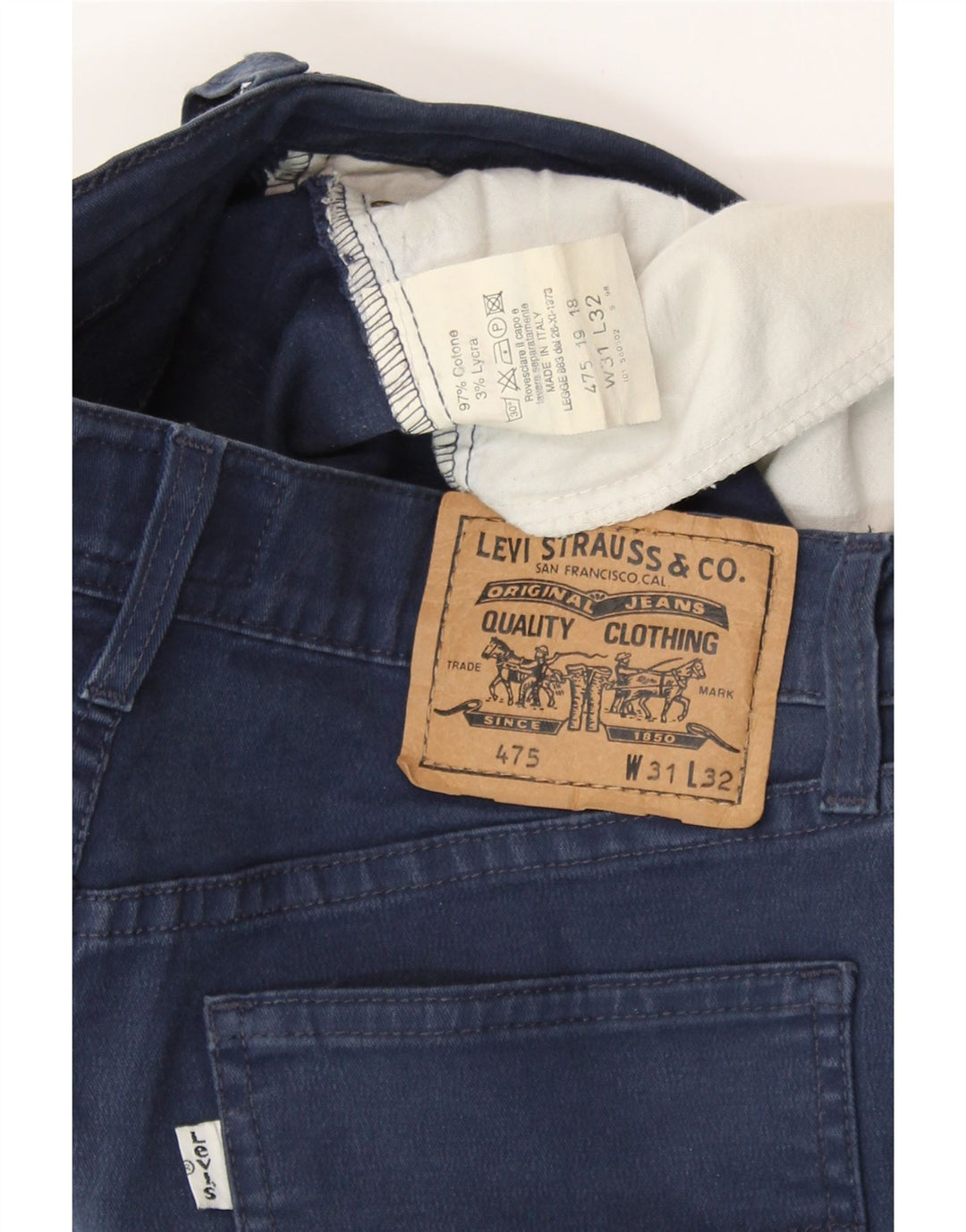 LEVI'S ženske ravne traperice W31 L27 tamnoplavi pamuk