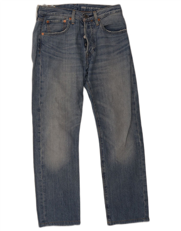Levi's ženske 501 ravne traperice W28 L27 plavi pamuk