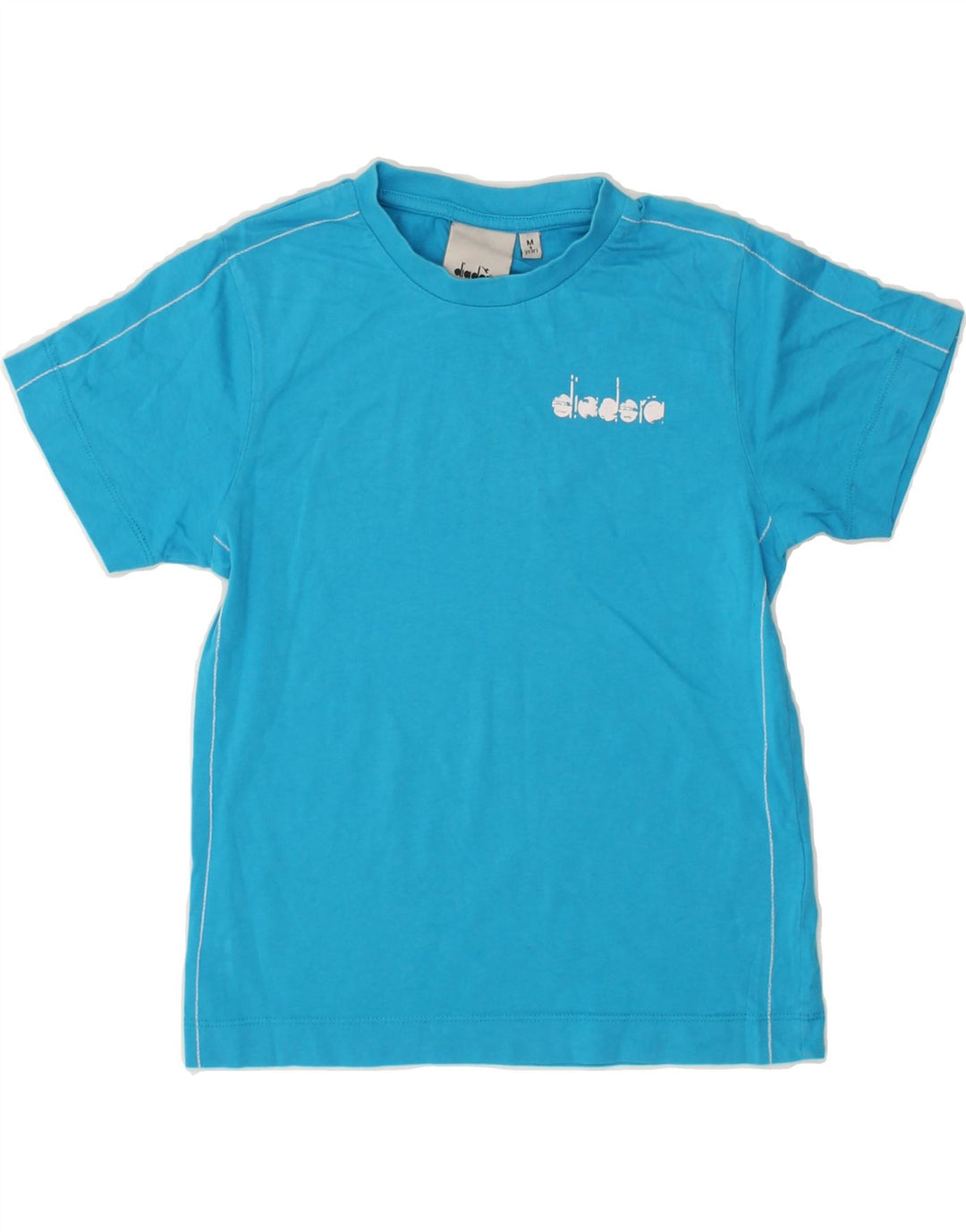 DIADORA Boys T-Shirt Top 7-8 Years Medium Blue Cotton Vintage Diadora and Second-Hand Diadora from Messina Hembry 
