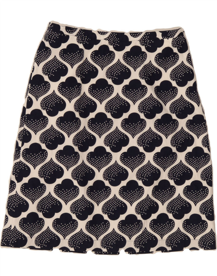 BODEN Womens Abstract Pattern A-Line Skirt UK 10 Small W28  Black Cotton Vintage Boden and Second-Hand Boden from Messina Hembry 