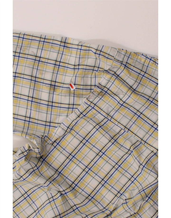 CHAPS Mens Short Sleeve Shirt XL Yellow Check Cotton Vintage Chaps and Second-Hand Chaps from Messina Hembry 