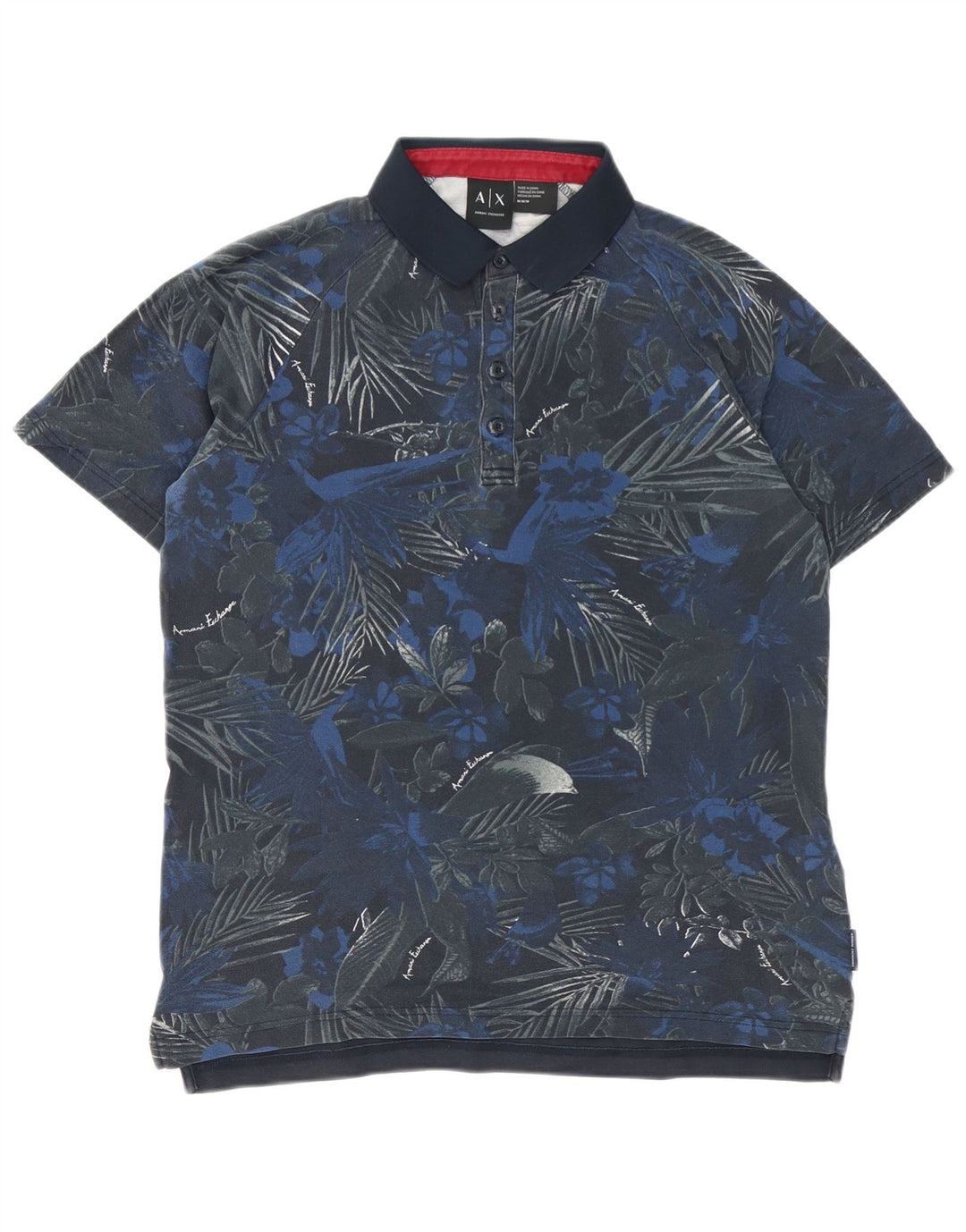 Armani Exchange muška polo majica Srednje plavi cvjetni pamuk