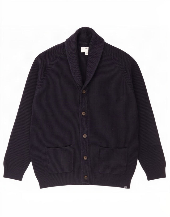Marks & Spencer muški kardigan pulover 2XL tamnoplavi poliester