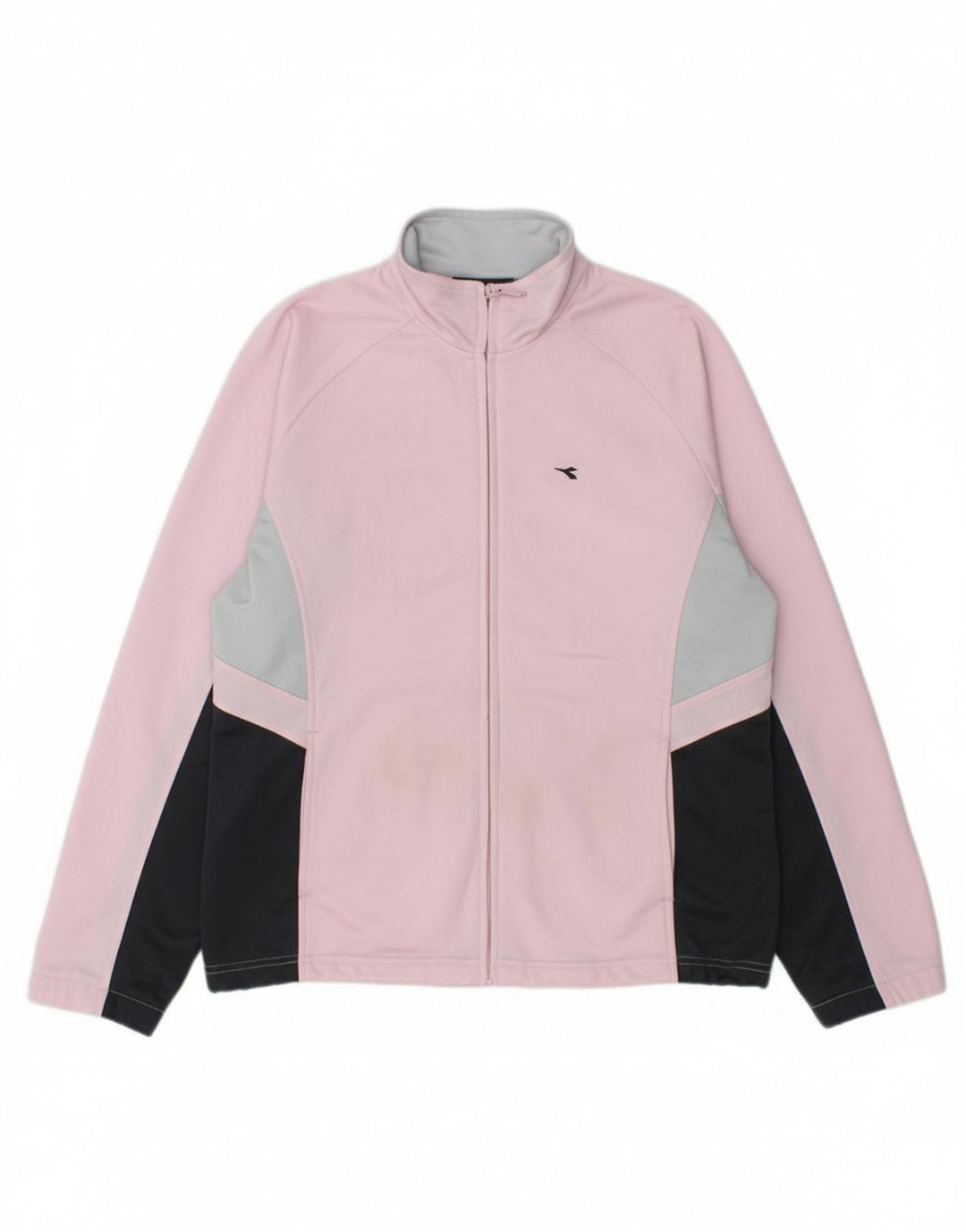 DIADORA Womens Tracksuit Top Jacket UK 14 Medium Pink Colourblock