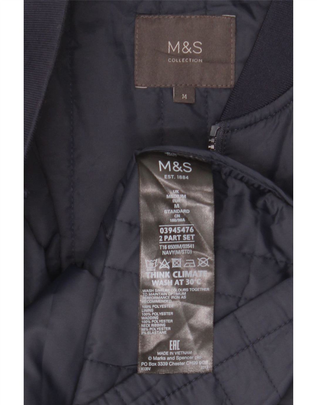 Marks & Spencer muška jakna s podstavom UK 38 srednje tamnoplavi poliester
