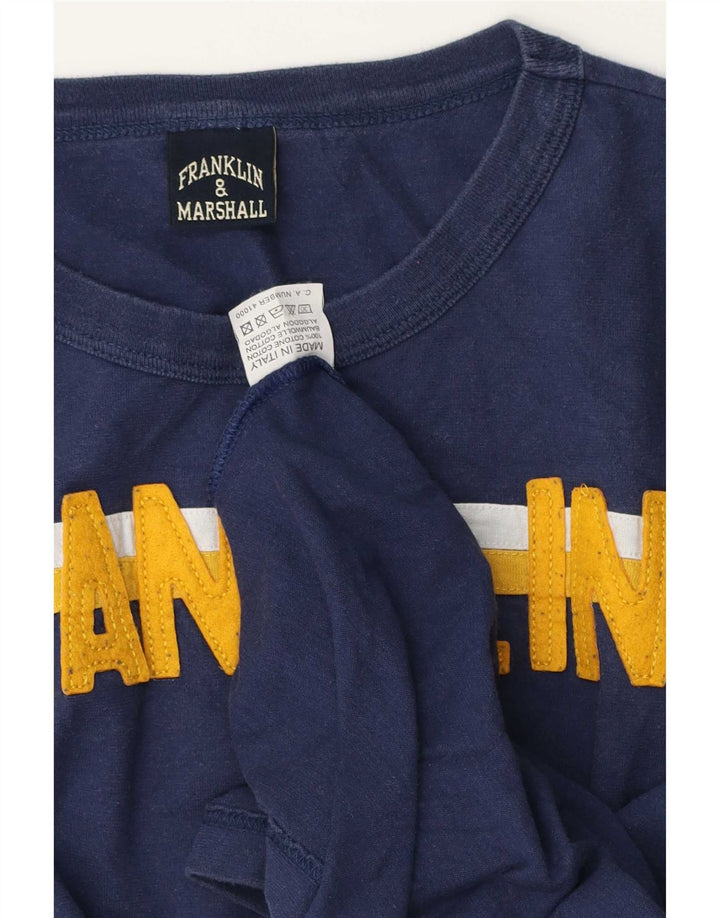 Franklin & Marshall muška grafička majica s dugim rukavima XL tamnoplave boje