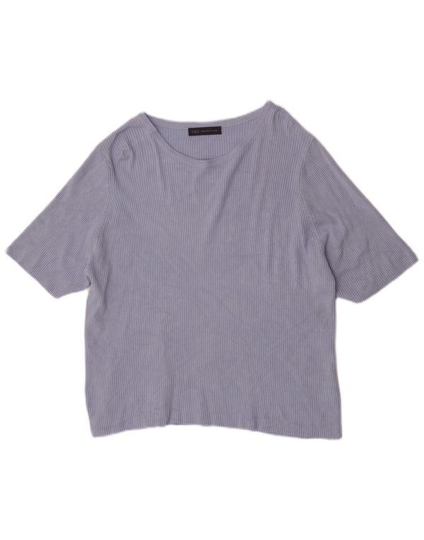 Marks & Spencer ženska majica kratkih rukava UK 24 4XL plava viskoza