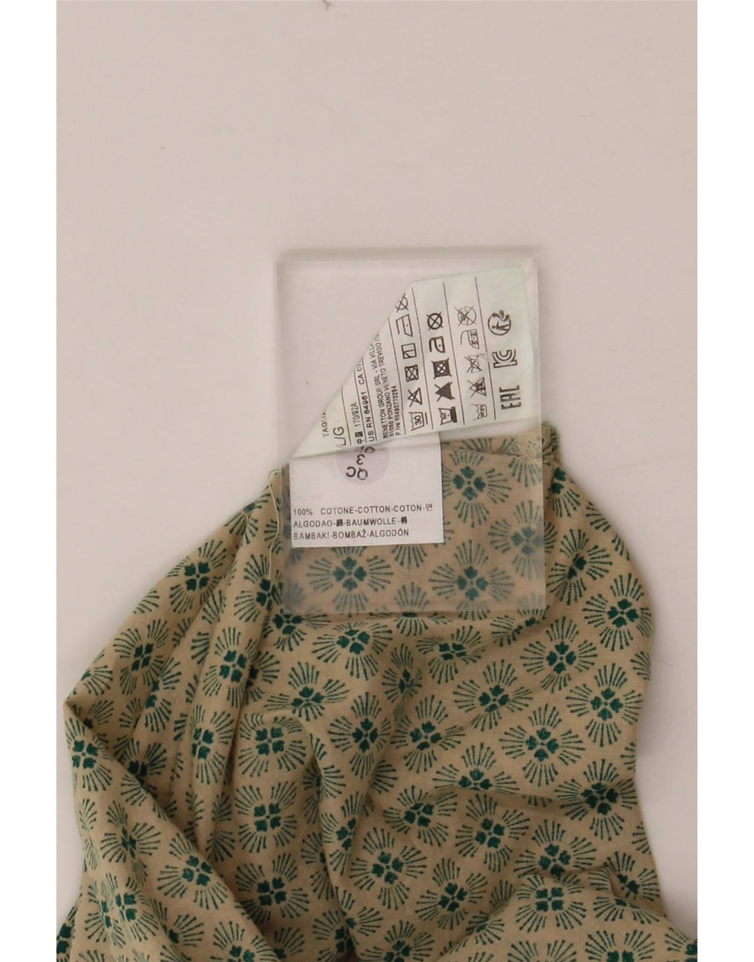 BENETTON muška košulja velika zelena cvjetna pamuk