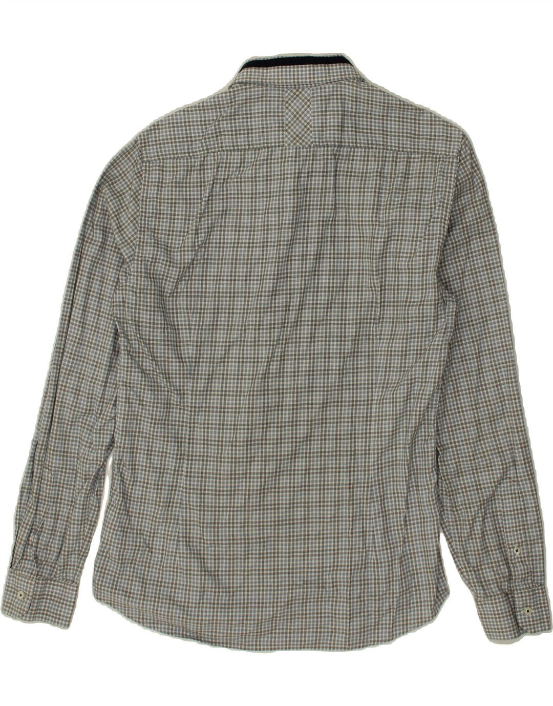 GUESS Mens Shirt Medium Grey Check Cotton Vintage Guess and Second-Hand Guess from Messina Hembry 