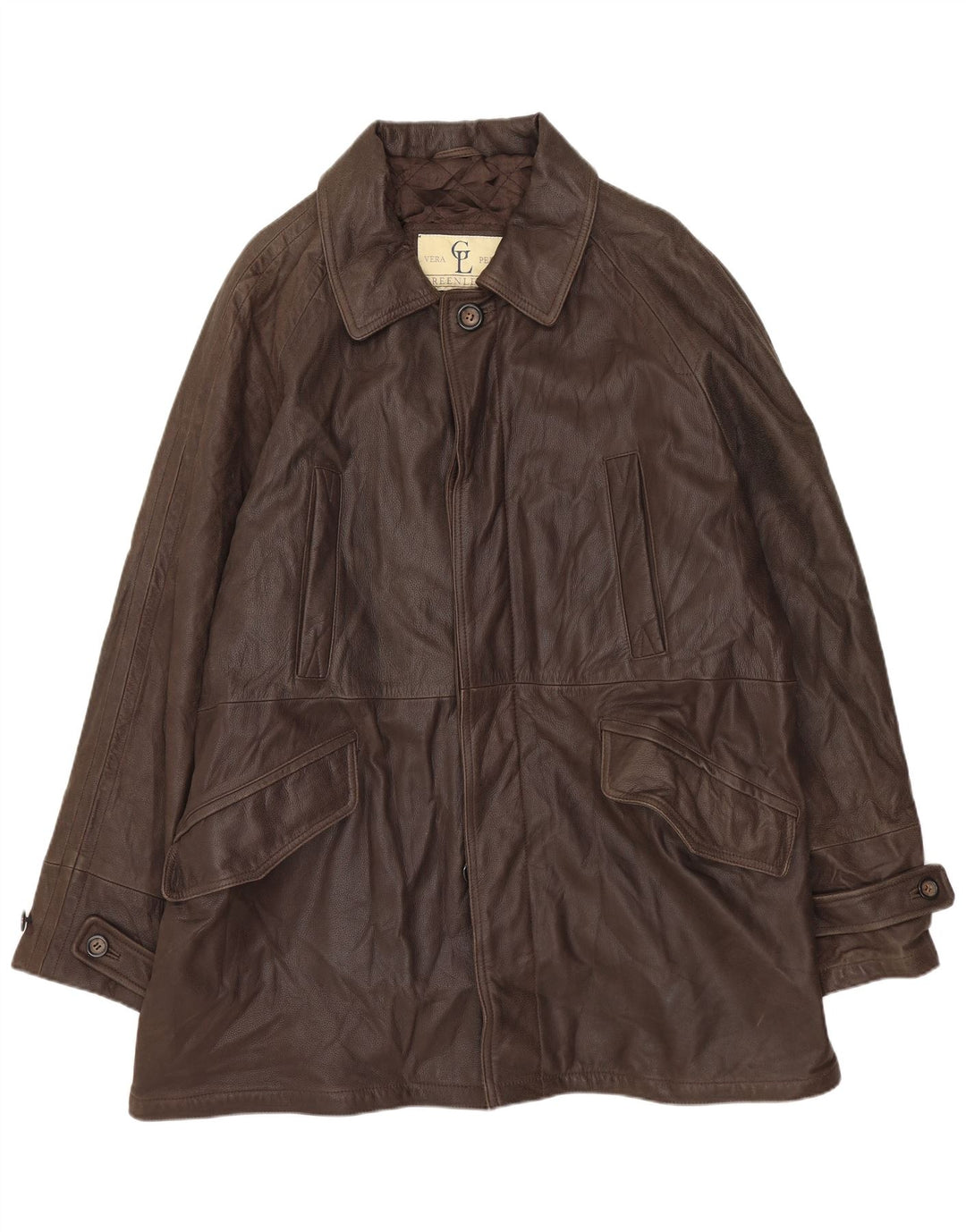 GREEN LEAVES Muška kožna jakna IT 50 Large Brown Leather