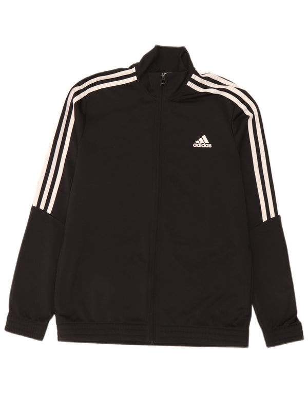 Gornja jakna od trenirke Adidas za dječake 13-14 godina, crni poliester