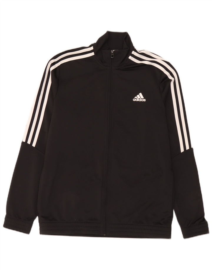 Gornja jakna od trenirke Adidas za dječake 13-14 godina, crni poliester