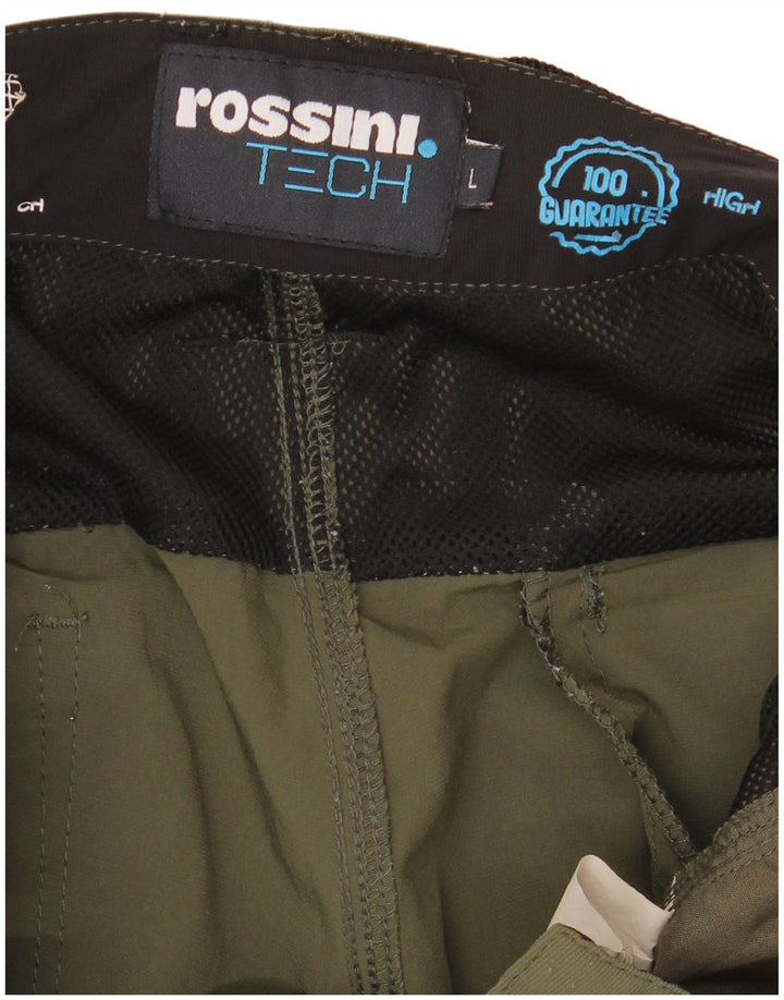 Vintage muške grafičke kargo kratke hlače velike W34 kaki boje