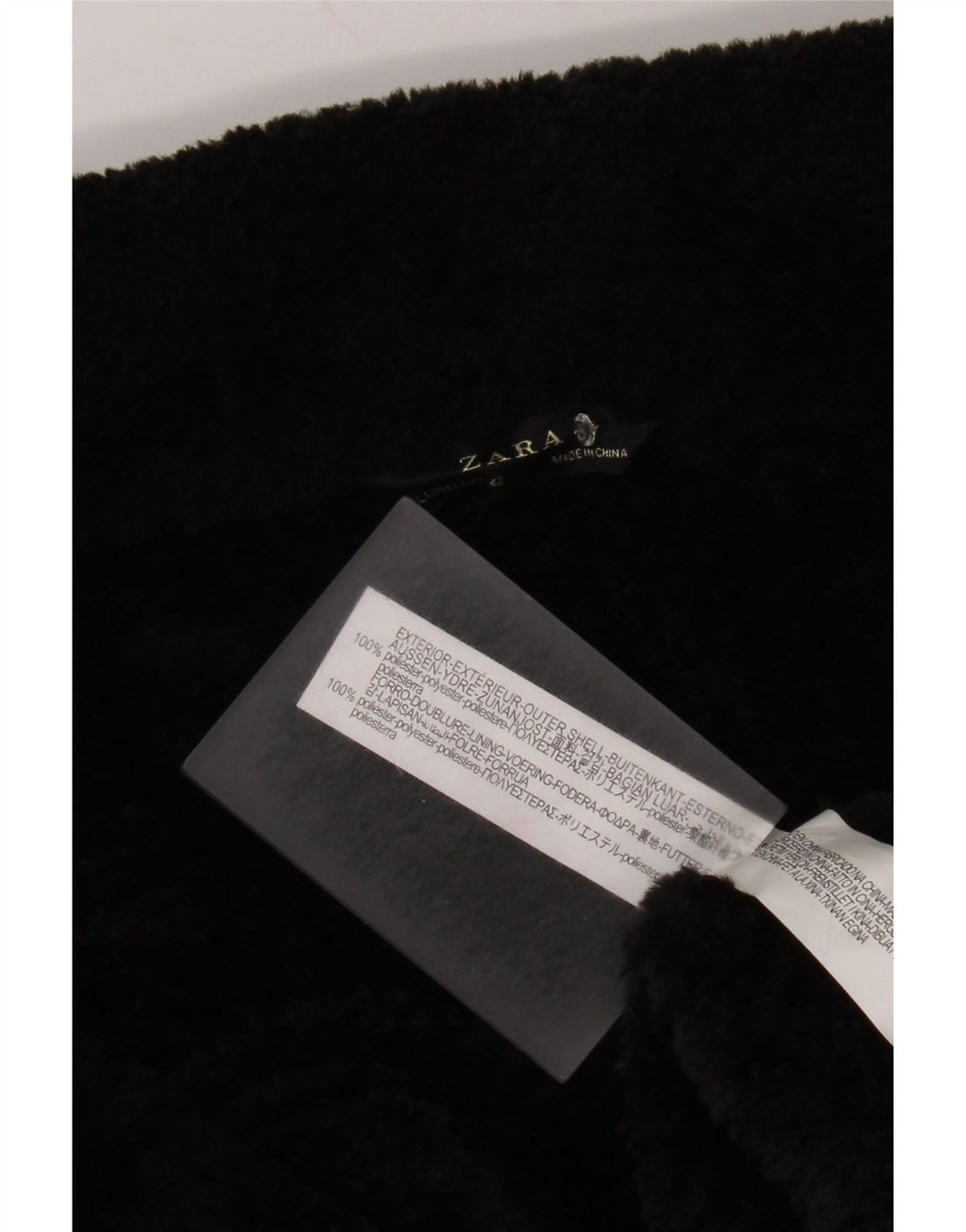 Zara muška šerpa jakna UK 40 veliki crni poliester