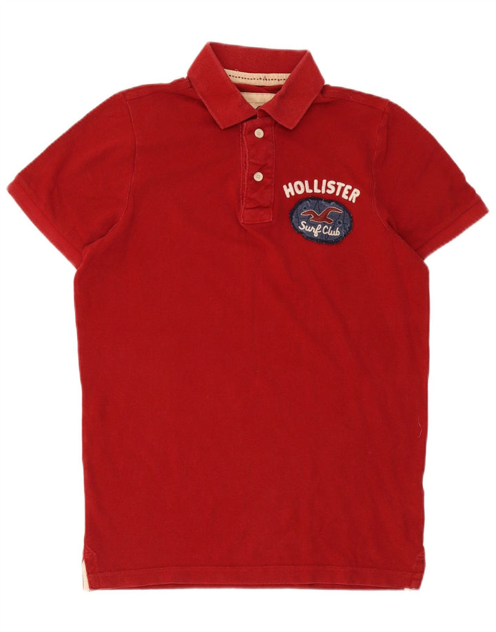 Hollister muška grafička polo majica srednje crvene pamučne boje