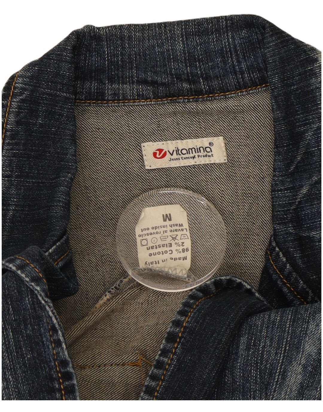 Vitamina ženska traper jakna s 1 gumbom UK 14 srednje plavi pamuk