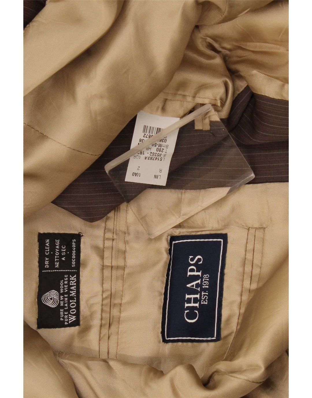 Chaps muška jakna sa 3 gumba UK 40 velike smeđe pruge nova vuna