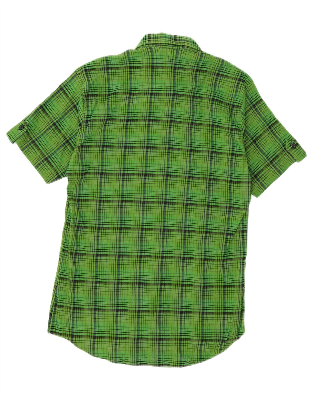 ZARA Mens Short Sleeve Shirt Large Green Check Cotton Vintage Zara and Second-Hand Zara from Messina Hembry 