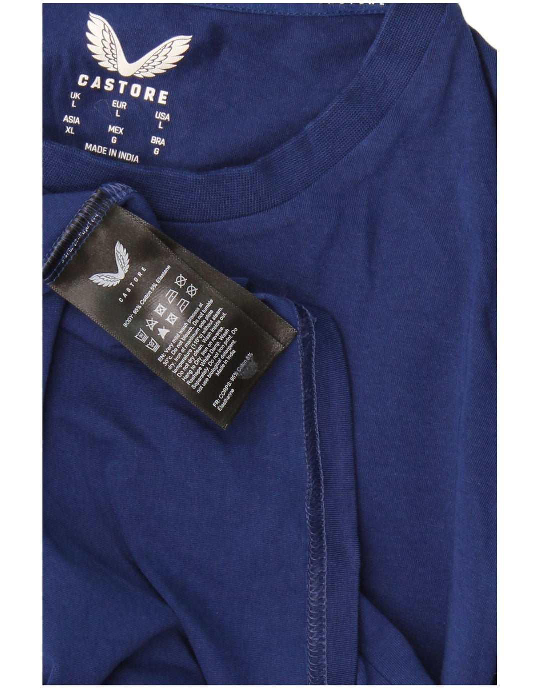 CASTORE Mens Graphic T-Shirt Top Large Navy Blue Cotton
