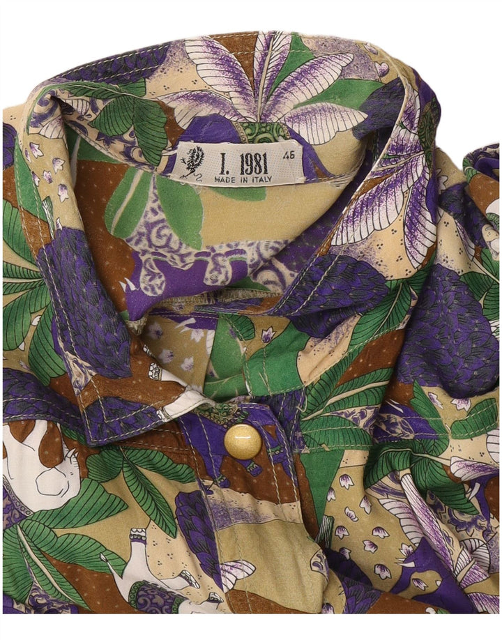 Vintage ženska košulja kratkih rukava bluza IT 46 velika višebojna