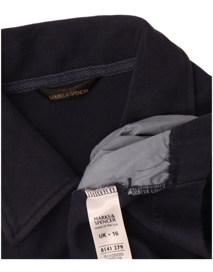 Marks & Spencer ženska bomber jakna UK 16 Veliki tamnoplavi pamuk